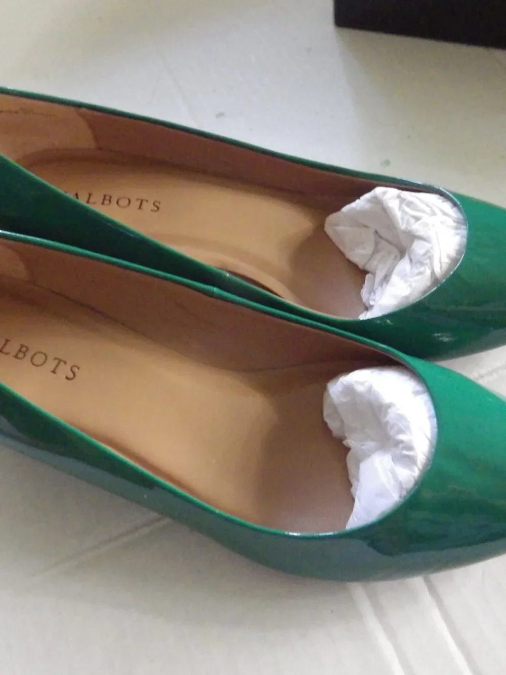 Talbots Tiffy48 Cucumber (Green) Patent Wedge/ Open Toe/ 1.5